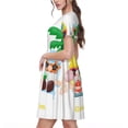 thumbnail image 2 of Susaid Gnomes Summer Beach1 Pattern Women's Casual Floral Print Crewneck Short Sleeve A Line Boho Maxi Dress, 2 of 6