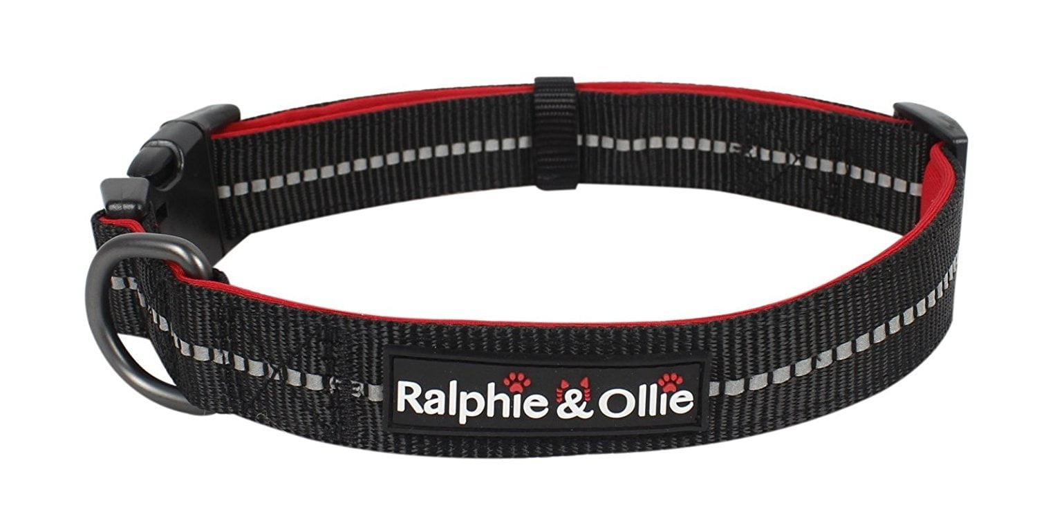 Ralphie & Ollie Reflective Dog Collar, Soft Padded Adjustable Pet