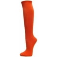 thumbnail image 4 of Halloween Costume Knee High Socks Cotton Blend Soft Stretchy Striped Plain Fall Socks, Pumpkin Orange , Medium, 1 Pair, 4 of 7