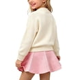 thumbnail image 5 of ROHUUQUE Girls 2 Piece Knit Set Button Down Cardigan and Skirt Set Long Sleeve Crewneck Fall Winter Outfit White, 5 of 5