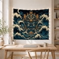 thumbnail image 5 of Ocean Waves Fierce with Mythical Mask Churning Textured, Mystical Fantasy for Space Lovers, Galaxy Room Decor, Housewarming Gift, Tapestry Wall Hanging for Bedroom and Dorm, 5 of 7
