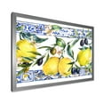 thumbnail image 2 of Designart 'Geometrical Pattern of Lemon Ornament On Blue II' Tropical Framed Art Print, 2 of 4