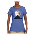 thumbnail image 2 of Wild Bobby, Hip Marilyn Monroe Portrait Classic Beauty Pose, Famous People, Women Graphic Tee, Light Blue, 3X-Large, 2 of 4