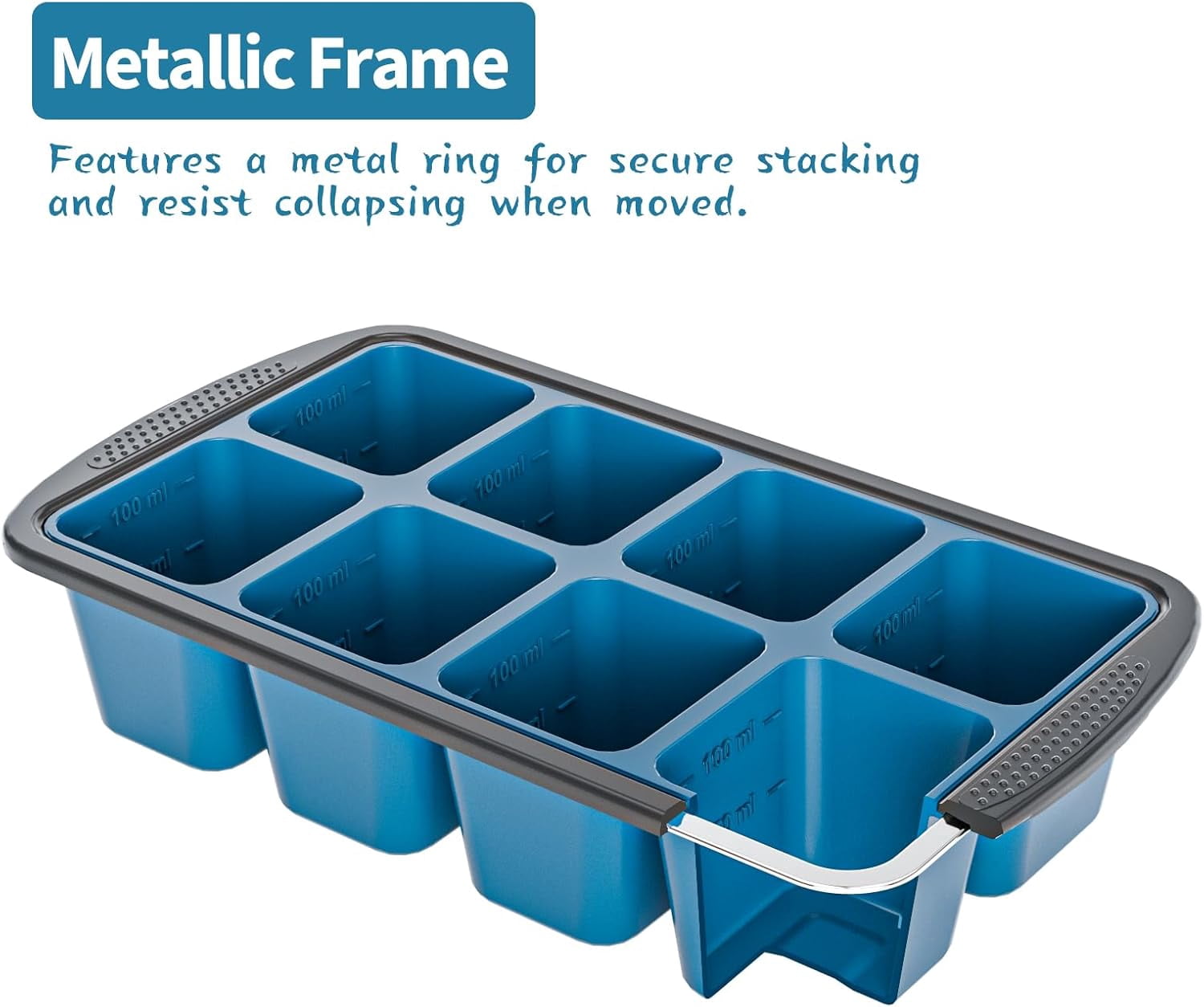 Ice Cube Tray For Freezer, 16 Large 1/2 Cub Cubes, Silicone Ice Trays For Freezer With Lid, Heavy-duty, Sturdy and Easy to Demold, Suitable for whisky, coffee, Herbs, Purees, 2-Pack
