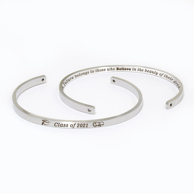 ST Collection Womens 3mm Message Silver Plated Brass Bangle Bracelet Warrior Gift Boxed