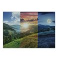 thumbnail image 1 of Nature Cutting Board, Foggy Mountain Forest View in Various Times of the Day Idyllic Nature Collage Art, Decorative Tempered Glass Cutting and Serving Board, Small Size, Multicolor, by Ambesonne, 1 of 1