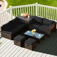 thumbnail image 5 of Costway 8-Piece Rattan Outdoor Patio Dining Set, Black, 5 of 12