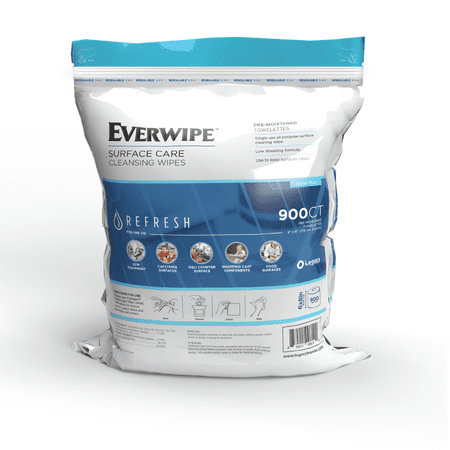 case of pack 4 Everwipe Surface Care Wet Wipes with QUAT Formula  Multi-Surface Cleaning and Deodorizing  Fragrance-Free  High-Volume 900 Count Roll