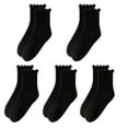thumbnail image 2 of 5 Pairs Breathable Women Ruffle Ankle Socks Soft Stretchy Ribbed Knitted Frilly Crew Socks for Daily Wear Fashion Gift, 2 of 10