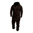 thumbnail image 2 of Baqcunre Men Pure Color Splicing Autumn Winter Casual Hoodie Print Zipper Print Jumpsuit,4XL,One Piece Jumpsuit,Men'S Pants,Full Body Jumpsuit,Hoodies For Men,Mens Fashion,Coffee, 2 of 9