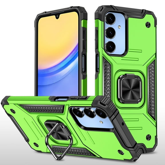 Hotpom Phone Case for Galaxy A16 5G Military Grade Drop Shockproof Full Body Protection with 360° Rotating Stand and Car Mount Capability, Green