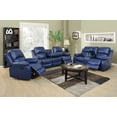 thumbnail image 7 of Ainehome Bonded Leather Recliner Sectional Sofa with Drop Down Table, Blue, 7 of 7