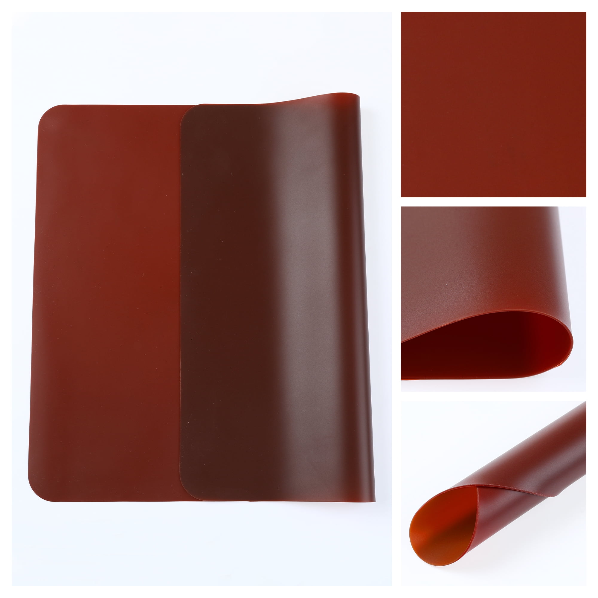 Unique Bargains Set of 6 Silicone Placemats for Kitchen Dining Table Decor Brown