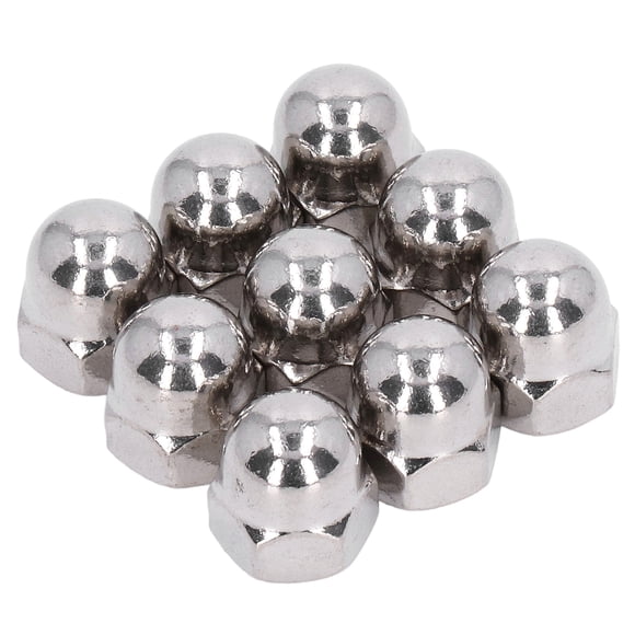 50-Piece M6 A2-70 Stainless Steel DIN1587 Cap Nut Kit - Rustproof, Durable Fasteners with Accurate Threads for Easy Installation in Maintenance, Repair, Vehicle, Machinery, and Equipment Applications