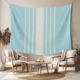 thumbnail image 2 of Aqua Beige Striped Tapestry for Bedroom Wall Hanging Tapestry, Modern Farmhouse Retro Lines Ceiling Backdrop Tapestries Poster Blanket Wall Decor for Teens Room Living Room Dorm 51" x 59", 2 of 8