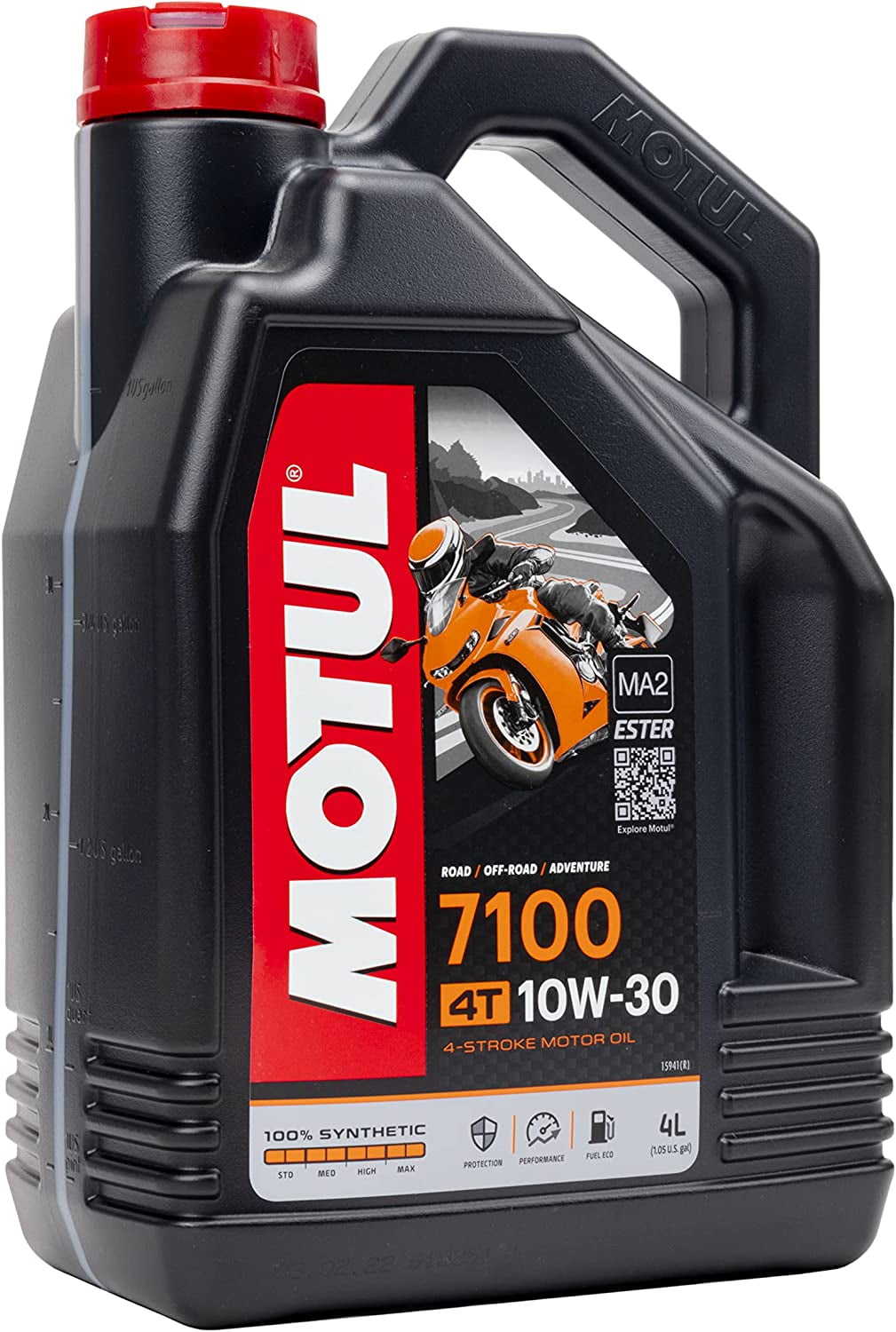 Motul 104092 Set of 6 7100 4T 10W-40 Motor Oil 1-Gallon Bottles