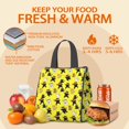 thumbnail image 5 of Ninja Cat Yellow Pattern Insulated Lunch Bag for Women Men, Large Portable Soft Cooler Tote, Thermal Food Storage Bag with Pearl Cotton, 8.66L, 8.75"x5.75"x9.5", 5 of 6