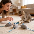 thumbnail image 4 of Interactive Cat ToysforIndoor Cats, 3 Pack Gift SetwithCatnip Infused Plush Mice, Cat Enrichment Stimulation ToysforBored Indoor Adult CatsandKittens, 4 of 5