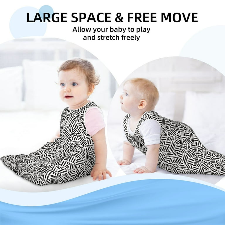 Haiem Weave Geometric Printed Baby Sleep Sack 0 6 Months Muslin Baby Sleeping Bag Zipper Toddler Wearable Blankets Comfy Stretchy Thin Sleep