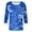 #7-Blue, variant on Patlollav Womens T-Shirts Fashion Print Mid-Length 3/4 Sleeve Blouse Round Neck Casual Tops on Ladies