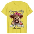 thumbnail image 3 of Camisetas con estampado de vaca de las tierras altas para mujer, camisetas femeninas con diseño de actitud, camiseta de manga corta con cuello redondo, ropa divertida de dibujos animados para mujer, 3 of 5