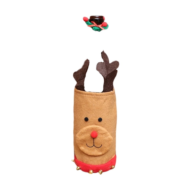 Toystoory Funda para botella de vino, ropa de Navidad a prueba de polvo, patrón de dibujos animados, bolsa protectora para cerveza, funda para botella de Kits de decoración para fiestas Alce Toystoory HA070040-03B