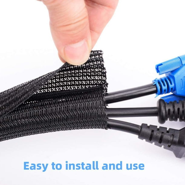 Gaine Cable Informatique 3 Mètre Φ12-20mm Souple Ajustable, Range Cable  Gestion des Câbles Rangement Tressée Fendue en Pet, Protection du  Cache-câbles
