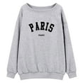 thumbnail image 3 of Fall Sweatshirts for Women 2025 Long Sleeve One Shoulder Grey Letter Graphic Oversized Sweatshirt Pullover Tops, 3 of 4