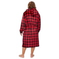 thumbnail image 3 of Christmas Family Hooded Robes Matching Pajamas Plaid Fleece Bathrobe Loungewear for Men Women Kids, 3 of 10