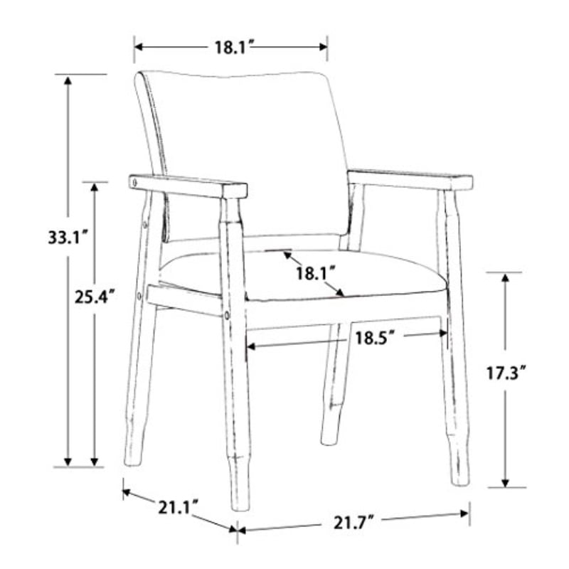 Mid century Modern Walnut Dining chairs Wood Arm grey Fabric Kitchen