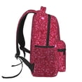 thumbnail image 2 of Ratiio Red Glitter Print Eco-Friendly Casual Backpack, Water-Resistant Polyester Canvas Daypack with Smooth Zippers, Comfortable & Durable Travel Bag with Laptop Compartment, 2 of 6