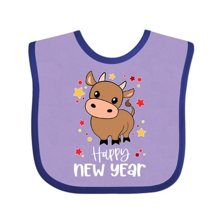 

Inktastic Happy New Year Cute Ox Gift Baby Boy or Baby Girl Bib