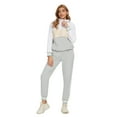 thumbnail image 2 of MintLimit Women's Casual 2 Piece Tracksuit Set Striped Patchwork Zipper V-neck Long Sleeve Pullover and Jogging Pants Sports Suit, 2 of 5