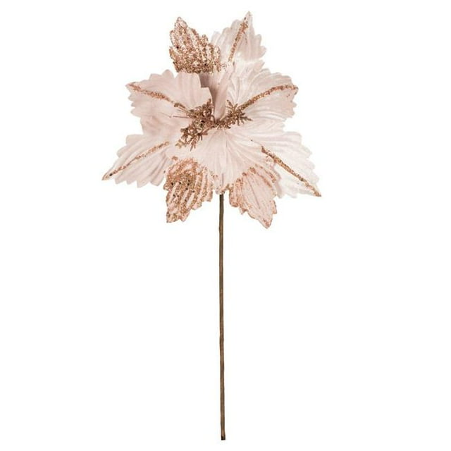 Vickerman QG191079 12 in. Pink Poinsettia Spray - 6 per Bag