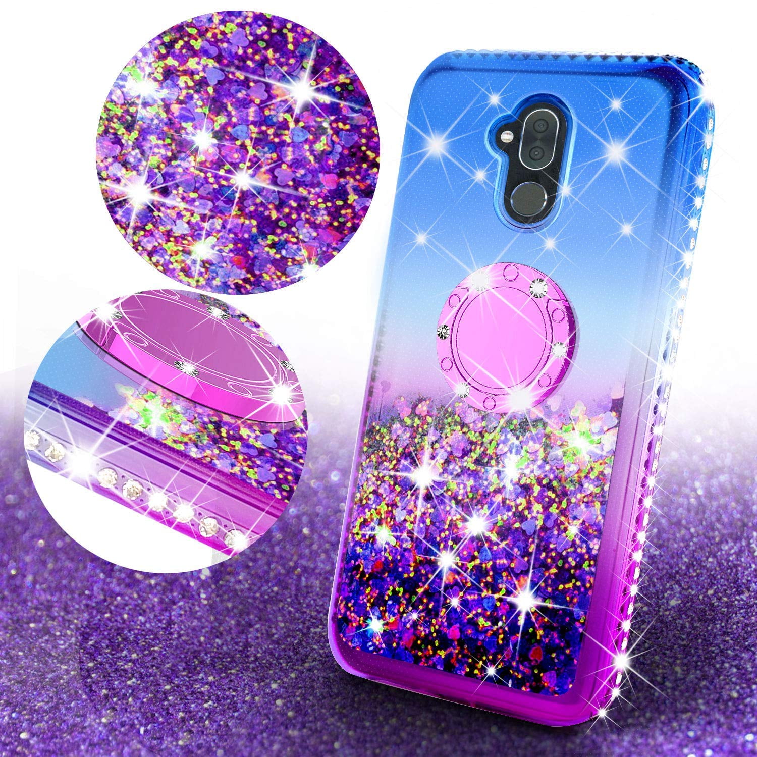 Alcatel 7 / Tmobile Revvl Plus 2 Case Glitter Cute Phone Case Girls Women  Kickstand, Bling Diamond Rhinestone Bumper Ring Stand Sparkly Clear Thin  Soft Protective Alcatel 7/Revvl Plus 2 (Hot Pink) - Walmart.com
