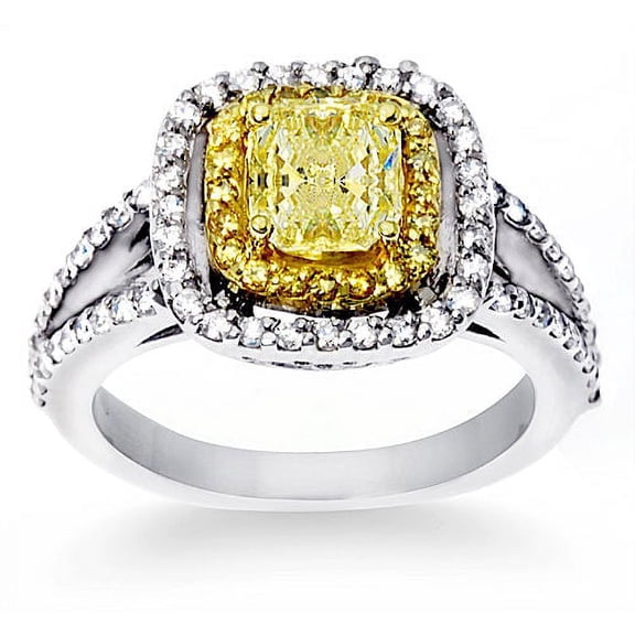 1.87 ct. tw. Fancy Yellow Diamond Engagement Ring