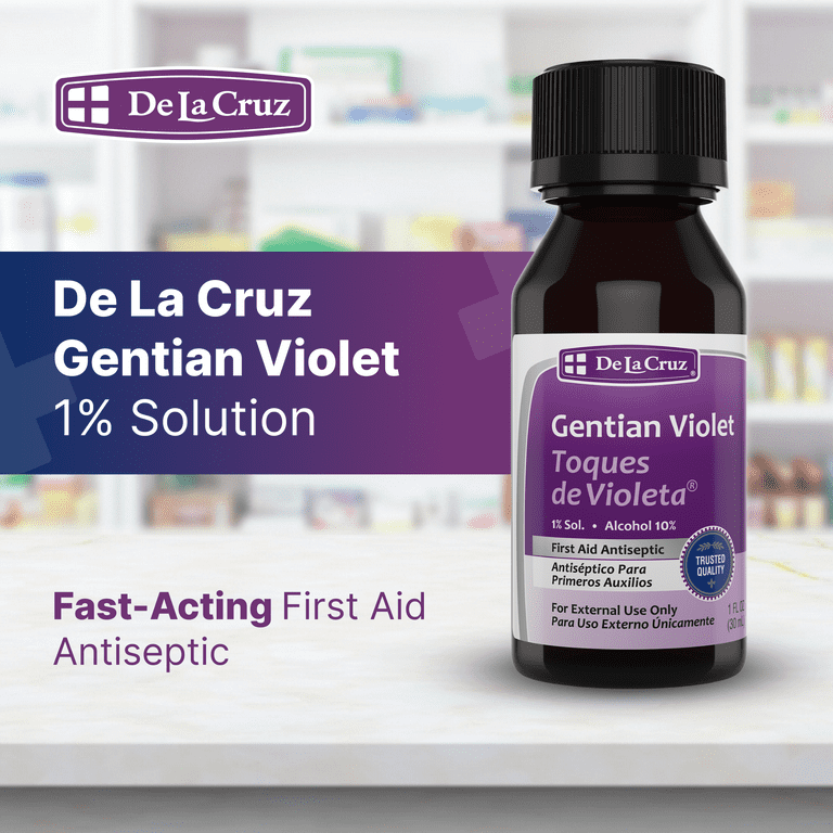De La Cruz 1% Gentian Violet First Aid Antiseptic for cuts and