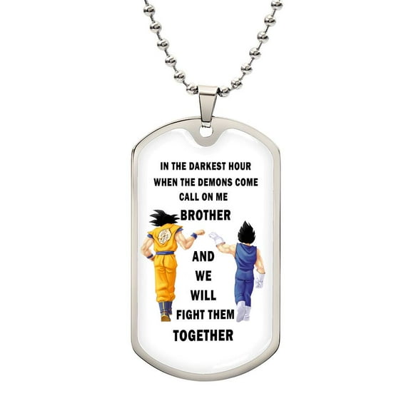 Brother Necklace, to My Brother I Want You to Believe Deep in Your Heart, From Brother, Birthday Gift for Brother Gift - Graphic Military Dog Tag Necklace (Optional Personalized Engraving)