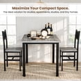 thumbnail image 5 of MOOSENG Small Wooden Dining Table Set for 2, Industrial Sturdy Dinette, Space-Saving Kitchen Table Set for Apartment, Living Room, 5 of 9