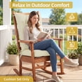 thumbnail image 6 of Millsilo Outdoor Rocking Chair Cushion Set 38" x 17" x 3", Waterproof Patio Chair Cushions with Non-Slip Bottom & 6 Ties, Tufted High Back Seat & Back Cushions, Beige, 6 of 7