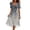 Gray, variant on Chiffon Midi Dresses for Women Short Sleeve V Neck Floral Dress Summer Causal Sundress, 2XL