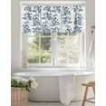 thumbnail image 3 of Blue Floral Kitchen Valances for Windows Vintage Abstract Botanical Pattern Valance Curtains&nbsp; for Kitchen /Living Room/Bedroom/ Bathroom Decor, 54"x18 " ,Rod Pocket 1 Panel,, 3 of 7