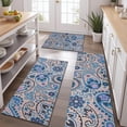 thumbnail image 2 of Blue Paisley and Floral Pattern Kitchen Rugs Sets Of 3,Kitchen Runner Rugs Non Skid Washable,Decorative Kitchen Floor Mats for Kitchen,Sink,Laundry,17"x30"+ 17"x47" + 17"x59", 2 of 6