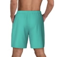 thumbnail image 4 of Uemuo Teal Turquoise Pattern Mens Swim Trunks Quick Dry Board Shorts with Mesh Lining, Stretch Beach Shorts Quick Dry No-Chafing Board Shorts-Small, 4 of 9