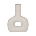 thumbnail image 5 of Modern Decorative Vase - Unique Cut-Out Design - Stoneware & Dolomite - Contemporary Accent for Home, Office, Bedroom, or Living Room - 8" Ivory, 5 of 10