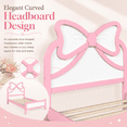 thumbnail image 2 of Miniyam Twin Size Kids Platform Bed with Bow-Shaped Headboard, Wood Bed Frame, Pink, 2 of 7