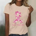 thumbnail image 2 of Abomasnow Breast Cancer Shirts for Women Casual Floral Pink Ribbon Graphics Long Sleeve T-Shirt Crew Neck Breast Cancer Awareness Pullover Tops, 2 of 4