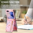 thumbnail image 4 of TECH CIRCLE for Galaxy Z Flip 4 Case 6.7" 2022, Cute Flower Wallet Phone Case with Credit Card Holder Slots & Zipper Pocket, PU Leather Lightweight Crossbody Case with Shoulder Strap for Women, Pink, 4 of 9
