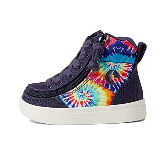 BILLY Footwear Kids Street for Toddlers - Zip Around Closure, Cushioned & Removable Insole Sleek Style Sneakers - Navy Tie-Dye 10 Toddler M