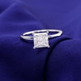 thumbnail image 3 of Oryn Jewelry Princess Cut 1.9 Ct Excellent Moissanite Band for Women - 14K White Gold Plated Band - Solitaire Style Moissanite Band - Elegant Gift Jewelry for Her, 3 of 5
